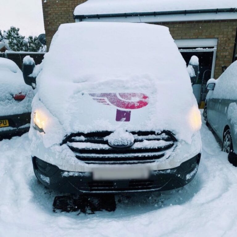 Pegasus Couriers driving in the snow