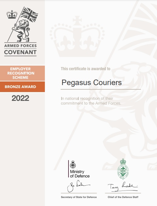 Armed Forces Certificate Pegasus Couriers