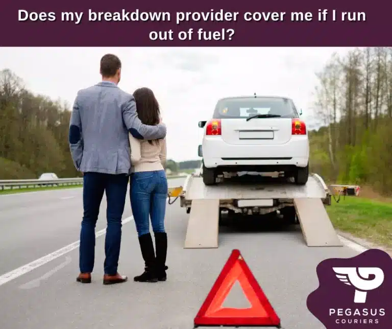 Car runs out of fuel. Are you covered and is it illegal? Pegasus Couriers explains