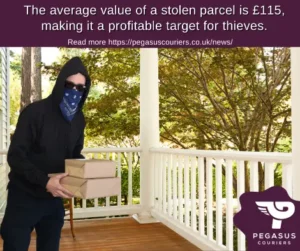 Porch pirates are active in December. Make sure your parcel is not stolen! Parcel theft is on the rise. https://pegasuscouriers.co.uk/wp-content/uploads/2023/12/Porch-Pirates-9.webp