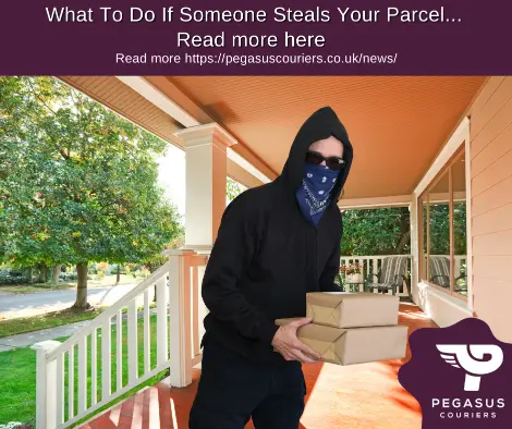 Picture of a porch pirate. This is a warning to online shoppers - porch piracy increases in the UK. Parcel theft is on the rise https://pegasuscouriers.co.uk/wp-content/uploads/2023/12/Porch-Pirates-9.webp