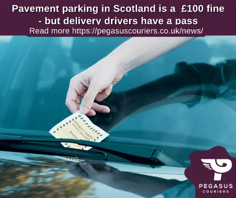 Parking ticket on the window of a car. Scotland Parking Pavement law